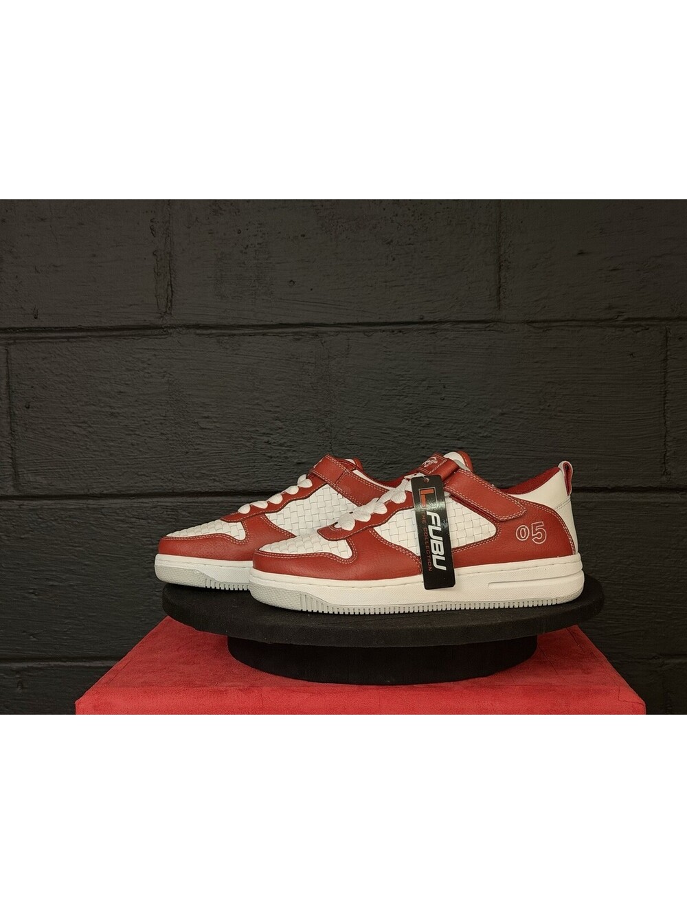 VAULT ARCHIVE: FUBU 05 WEB-OX LOW DS RED WHITE WOVEN Y2K VINTAGE SNEAKERS 9